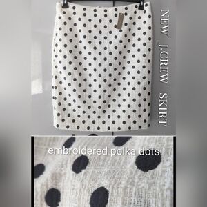 NWT 🔖J. Crew Polka Dot Pencil Skirt LINED